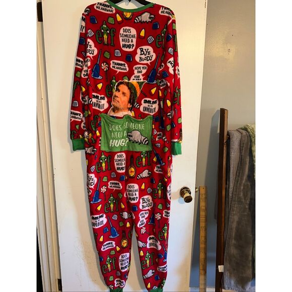 Elf 1-Piece Pajamas Fleece Adult 3X 22W- 24W Drop-Seat Sleepwear Warm Pjs NWT - Picture 1 of 9